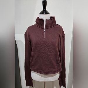 Senita Hailey Cropped Half Zip Sweatshirt